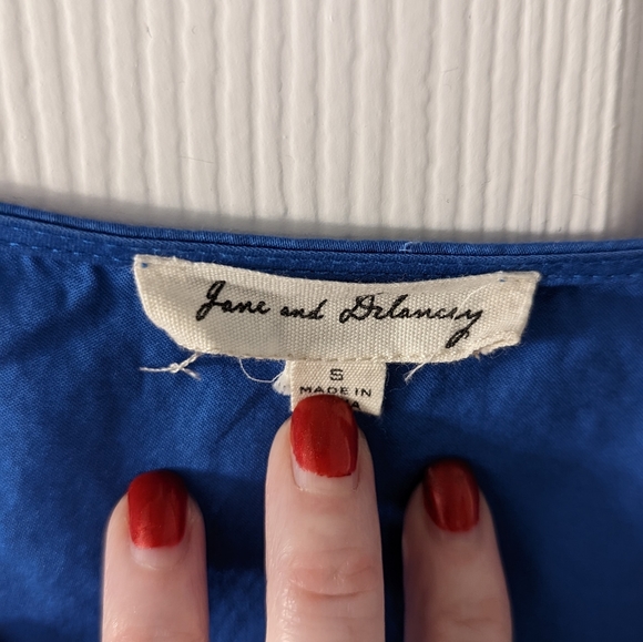 Embellished Blue Jane & Delancey Blouse Size Small - Picture 3 of 4